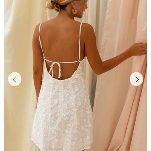 White Embroidered Myna Dress